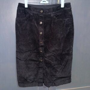 GAP Black Corduroy Midi Skirt